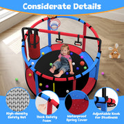 55-Inch Kids Trampoline with Basketball Hoop &amp; Accessories