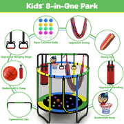 55-Inch Kids Trampoline with Basketball Hoop &amp; Accessories