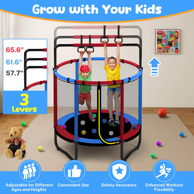 55-Inch Kids Trampoline with Basketball Hoop &amp; Accessories