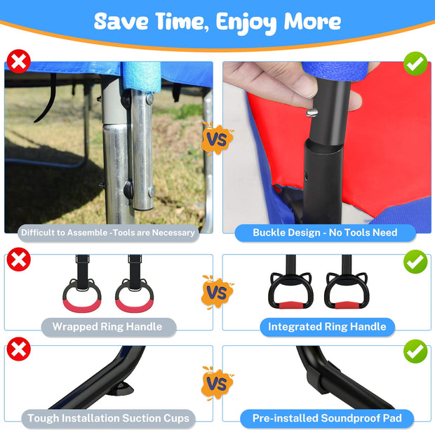 55-Inch Kids Trampoline with Basketball Hoop &amp; Accessories