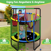 55-Inch Kids Trampoline with Basketball Hoop &amp; Accessories