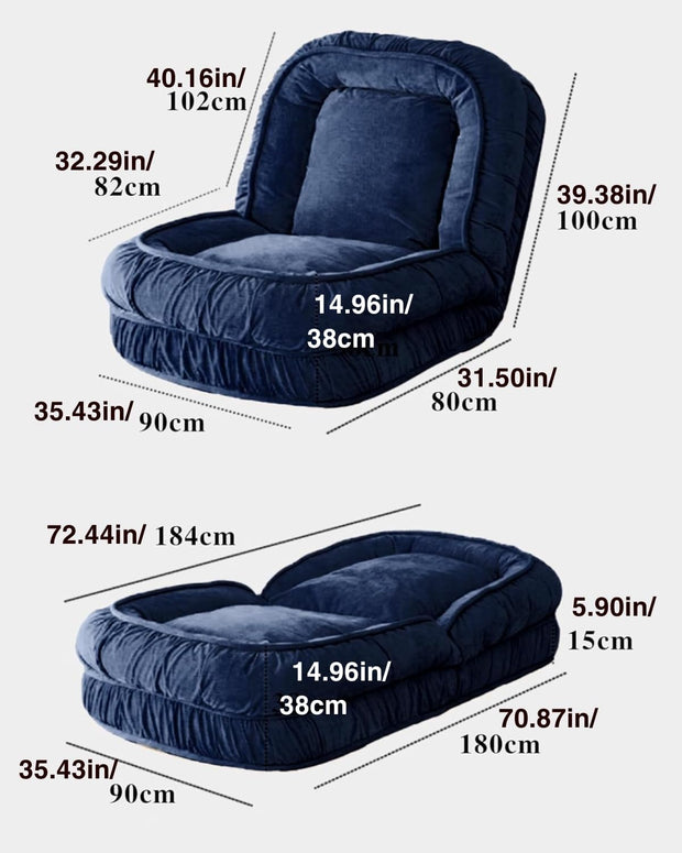 Foldable Floor Sofa Bed – Adjustable Lounge Chair for Adults, Kids &amp; Pets