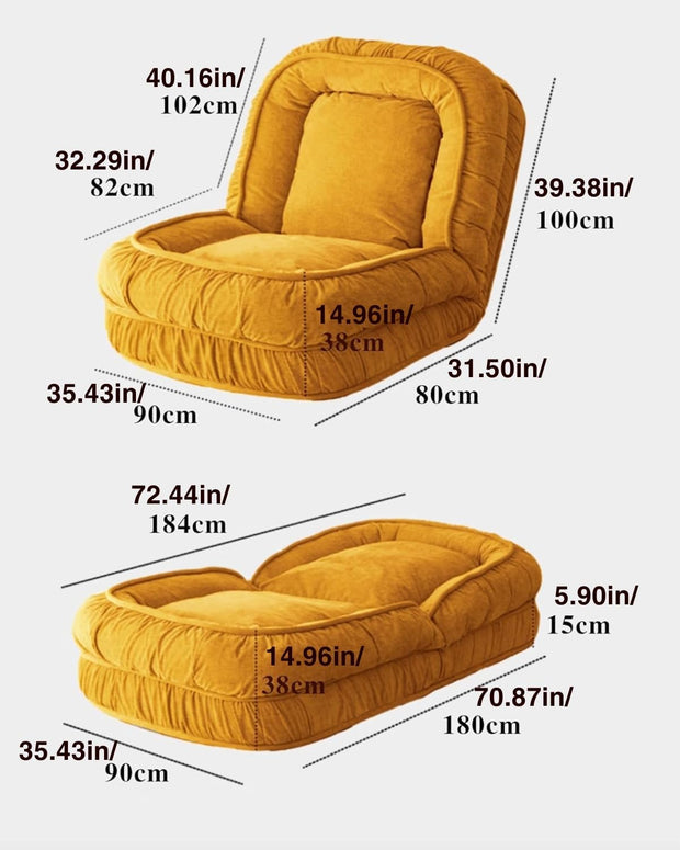 Foldable Floor Sofa Bed – Adjustable Lounge Chair for Adults, Kids &amp; Pets
