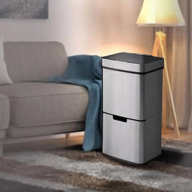 80L Smart Motion Sensor Trash Can – Stainless Steel