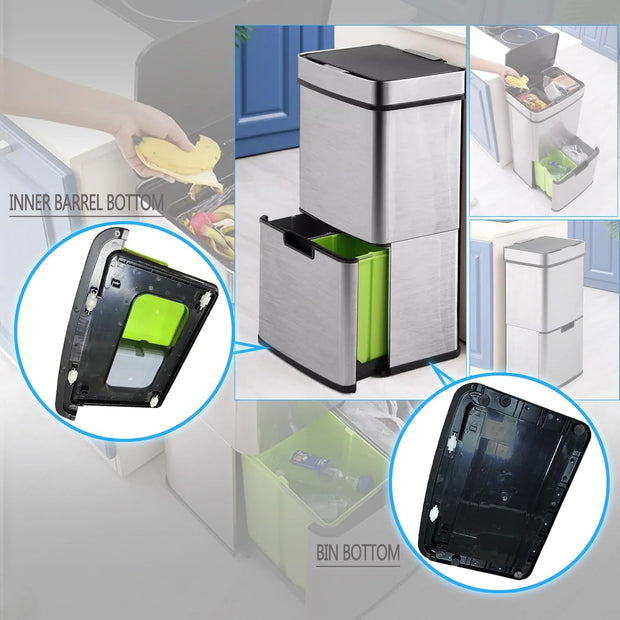80L Smart Motion Sensor Trash Can – Stainless Steel
