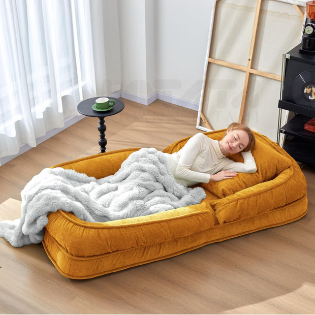 Foldable Floor Sofa Bed – Adjustable Lounge Chair for Adults, Kids &amp; Pets