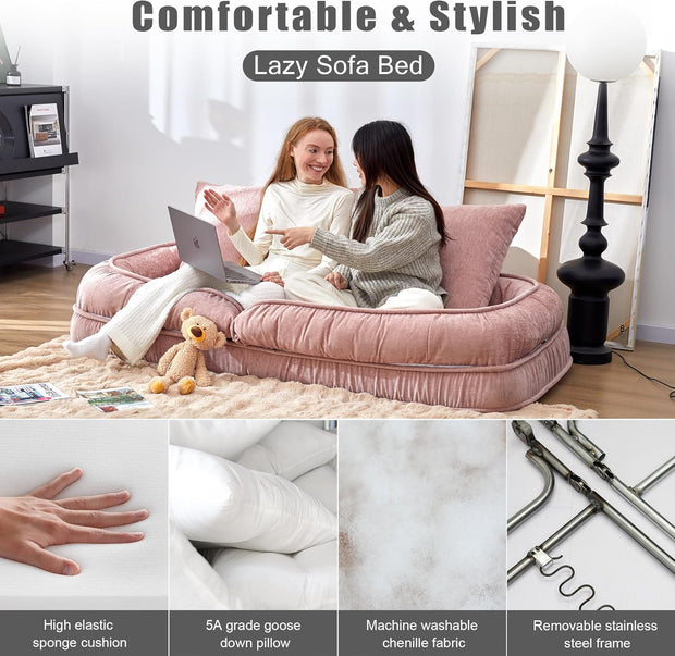 Foldable Floor Sofa Bed – Adjustable Lounge Chair for Adults, Kids &amp; Pets