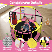 55-Inch Kids Trampoline with Basketball Hoop &amp; Accessories