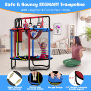 55-Inch Kids Trampoline with Basketball Hoop &amp; Accessories