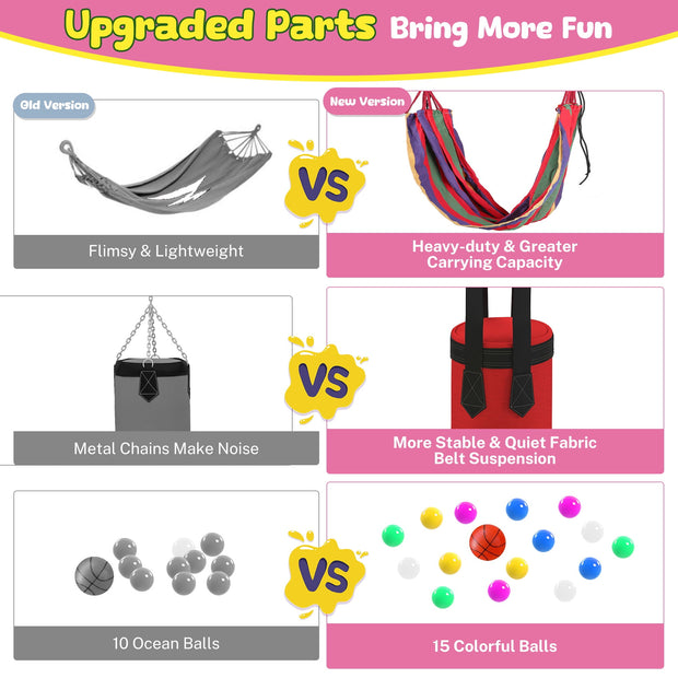 55-Inch Kids Trampoline with Basketball Hoop &amp; Accessories